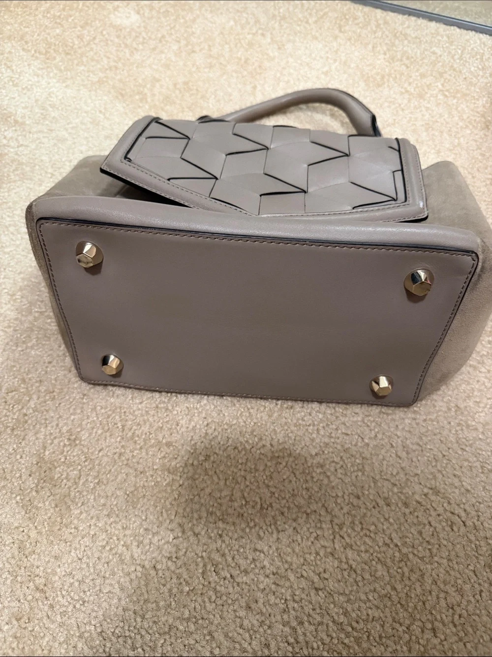 Welden Taupe Geometric Top-Handle Women's Satchel